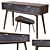 Modern Walnut Console Table: 40x120x75cm 3D model small image 1