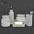 Frosted Glass Bath Accessories Bundle 3D model small image 1