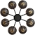 Modern Black Ceiling Chandelier - Nocciola 70106/8 3D model small image 5