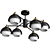Nocciola 70106/6 Black Ceiling Chandelier 3D model small image 2