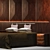 Sleek Nighttime Oasis: Modern Bed & Night Complements 3D model small image 6