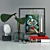 Eclectic Decor Set: Photo Frame, Books, Candles, Glasses 3D model small image 1