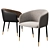 Modern Asher Dining Chair Sunpan 3D model small image 3