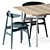 Scandinavian Style: CH322 Dining Table & CH33 Chairs 3D model small image 2