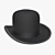 Sleek Black Bowler Hat 3D model small image 1