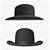 Sleek Black Bowler Hat 3D model small image 2