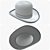 Sleek Black Bowler Hat 3D model small image 4