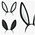 Fluffy Bunny Ear Headband 3D model small image 2