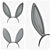 Fluffy Bunny Ear Headband 3D model small image 3