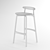 Classic Wood Bar Stool 3D model small image 3