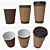 Eco-friendly Recycled Paper Coffee Cup 3D model small image 2