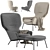 Boconcept Dublin Chair and Footstool Set 3D model small image 1