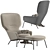 Boconcept Dublin Chair and Footstool Set 3D model small image 3