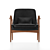 Elegant Carter Mid Century Chair 3D model small image 8