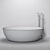 Sleek Round Fischer Bathtub 3D model small image 5