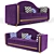 Elegant Plum Velvet Sofa 3D model small image 1