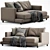 Modern Flexform Long Island Sofa 3D model small image 2