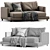 Modern Flexform Long Island Sofa 3D model small image 3