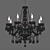 Gray Velvet Acrylic Chandelier - 8 Light 3D model small image 2