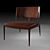 Sleek Wood & Leather Chair 3D model small image 2