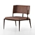 Sleek Wood & Leather Chair 3D model small image 5