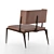 Sleek Wood & Leather Chair 3D model small image 6