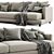 Flexform Long Island 3 Seater Sofa 3D model small image 2