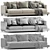 Flexform Long Island 3 Seater Sofa 3D model small image 3