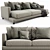 Flexform Long Island 3 Seater Sofa 3D model small image 4