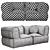 Elegant Prescott Loveseat in Set 01 3D model small image 5