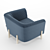 Sleek Comfort: Young Easy Chair by Offecct 3D model small image 3