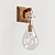 Antique Brass-Plated Glass Drop Pendant 3D model small image 1