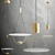 Elegant Golden Pendant Lamp Duo 3D model small image 2