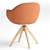 Elegant Lady Soft Wood Chair 3D model small image 2