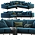 Luxurious Newport L-Shaped Sectional 3D model small image 1