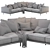 Luxurious Newport L-Shaped Sectional 3D model small image 3