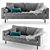 Bogard Velvet Sofa: Elegant Comfort 3D model small image 1