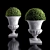 Concrete Urn Boxwood Planter 3D model small image 1