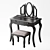 Elegant Soupir Dressing Table & Stool 3D model small image 1