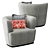 Elegant Rubelli Lollo Tub Armchair 3D model small image 1