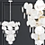 Elegant Glass Cascade Chandelier 3D model small image 1