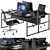 Black Employee Office Furniture Set 3D model small image 1