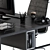 Black Employee Office Furniture Set 3D model small image 2