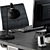 Black Employee Office Furniture Set 3D model small image 3