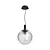 Perlas Pendant Lamp: Stylish Black with Transparent Glass Shade 3D model small image 1