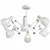 Modern White & Chrome 8-Light Chandelier 3D model small image 2