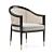 Grasse Chair: Rattan Elegance with Brass Accents 3D model small image 2