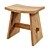 Rustic Wooden Stool: Zara Home 3D model small image 1