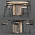 Modern Round Table & Chair Set 3D model small image 1