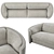 Renaissance-inspired Velvet Upholstered Wales II Sofa 3D model small image 2